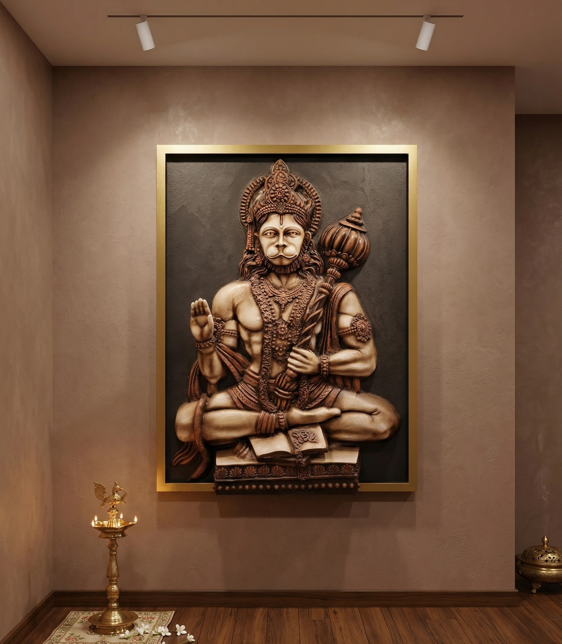 3D Hanuman Relief Mural